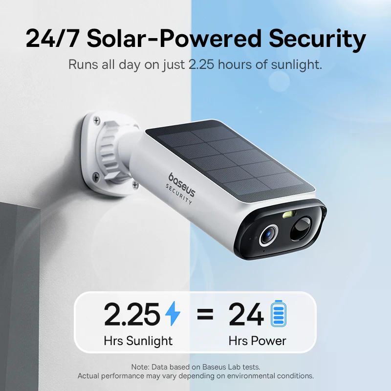 베이스어스 시큐리티 S1 라이트 솔라 보안 카메라 무선 야외 카메라 연속 전원 2K 해상도 135 ° FOV IP67 와이파이 카메라 상품 이미지 2