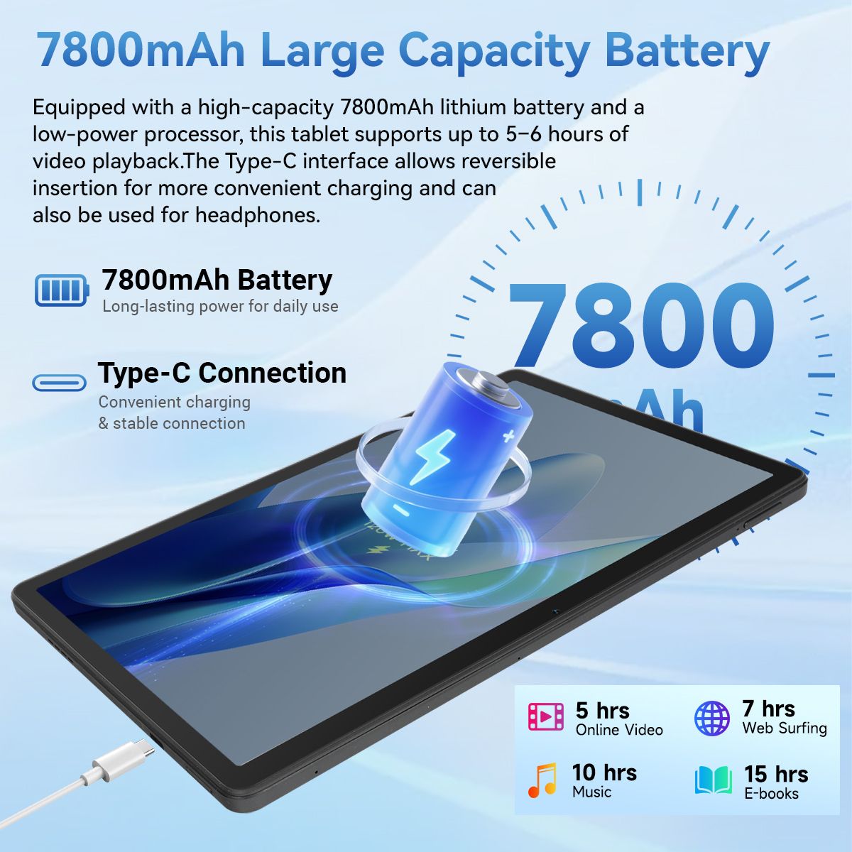 11인치 태블릿 PC K6ProL A333 프로세서 안드로이드 16 32GB(3+29GB) 램 256GB 롬 1280*800 IPS HD 7800mAh WiFi6 Gemini AI Widevine L1 키보드 마우스 스타일러스 이어폰 케이스 포함 미국 현지 창고 상품 이미지 4
