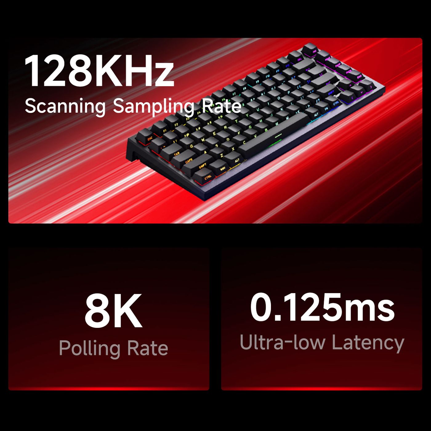 AKKO TAC75 HE 마그네틱 스위치 키보드 75% 게이밍 키보드 빠른 트리거 0.005mm 8K RGB 유선 e스포츠 커스텀 키보드 게이머용 상품 이미지 3