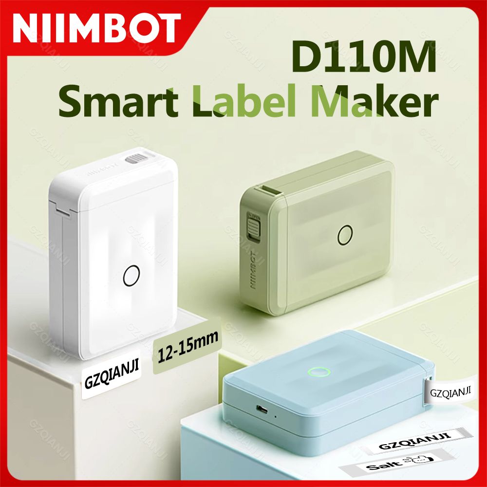Niimbot D110 스마트 휴대용 라벨 프린터 미니 포켓 열 스티커 메이커 사무실 가정용 자체 접착 라벨 용지 상품 이미지 1