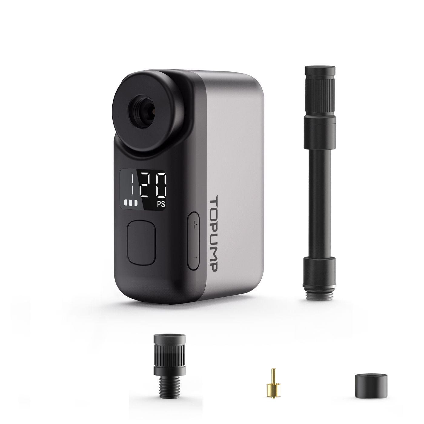 TOPUMP TB2 PRO 자전거 무선 타이어 팽창기 용 미니 휴대용 전기 펌프 120PSI 최대 450mAh 배터리 (화면 고속 충전 포함) 상품 이미지 1