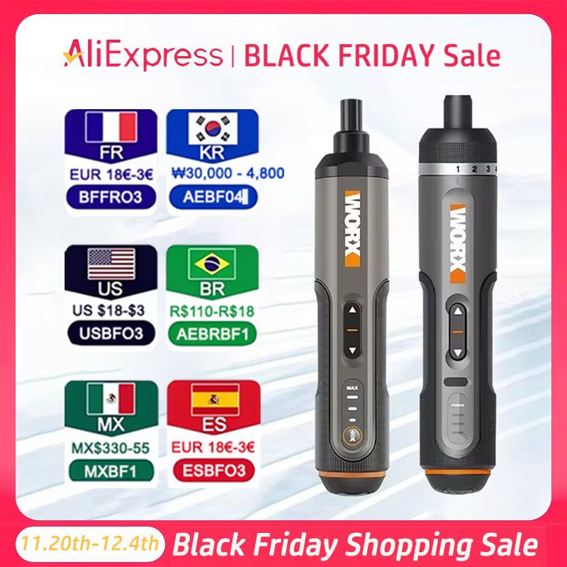 Worx 4V 미니 전기 스크루 드라이버 세트 WX242 WX241 WX240 스마트 무선 전기 스크루 드라이버 USB 충전식 핸드 드릴 도구 상품 이미지 1