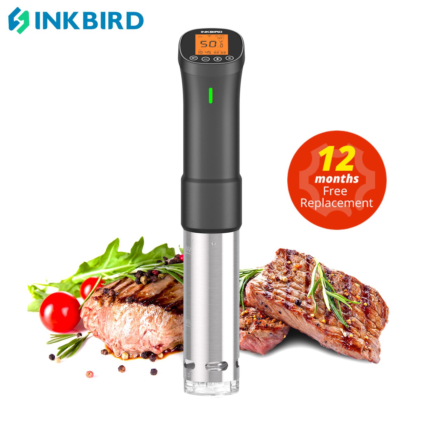 INKBIRD 요리용 수비드 ISV-200W Wi-Fi 정밀 쿠커, 강력하고 내구성 있는 침수 순환기, 스테인리스 스틸 부품 포함 상품 이미지 1